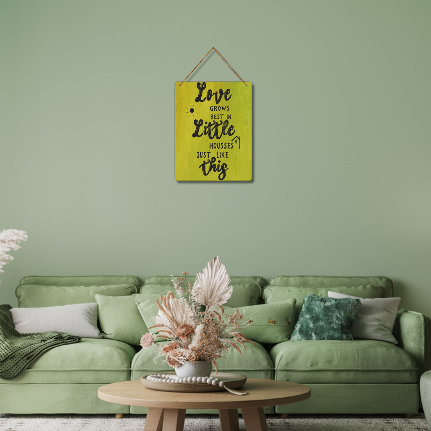 "Love Grows Best in Little Houses" Wall Hanging