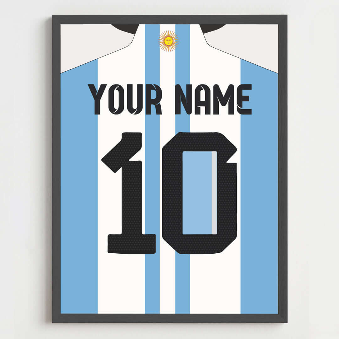 Jersey Themed Personalized Name Wall Art (Framed)