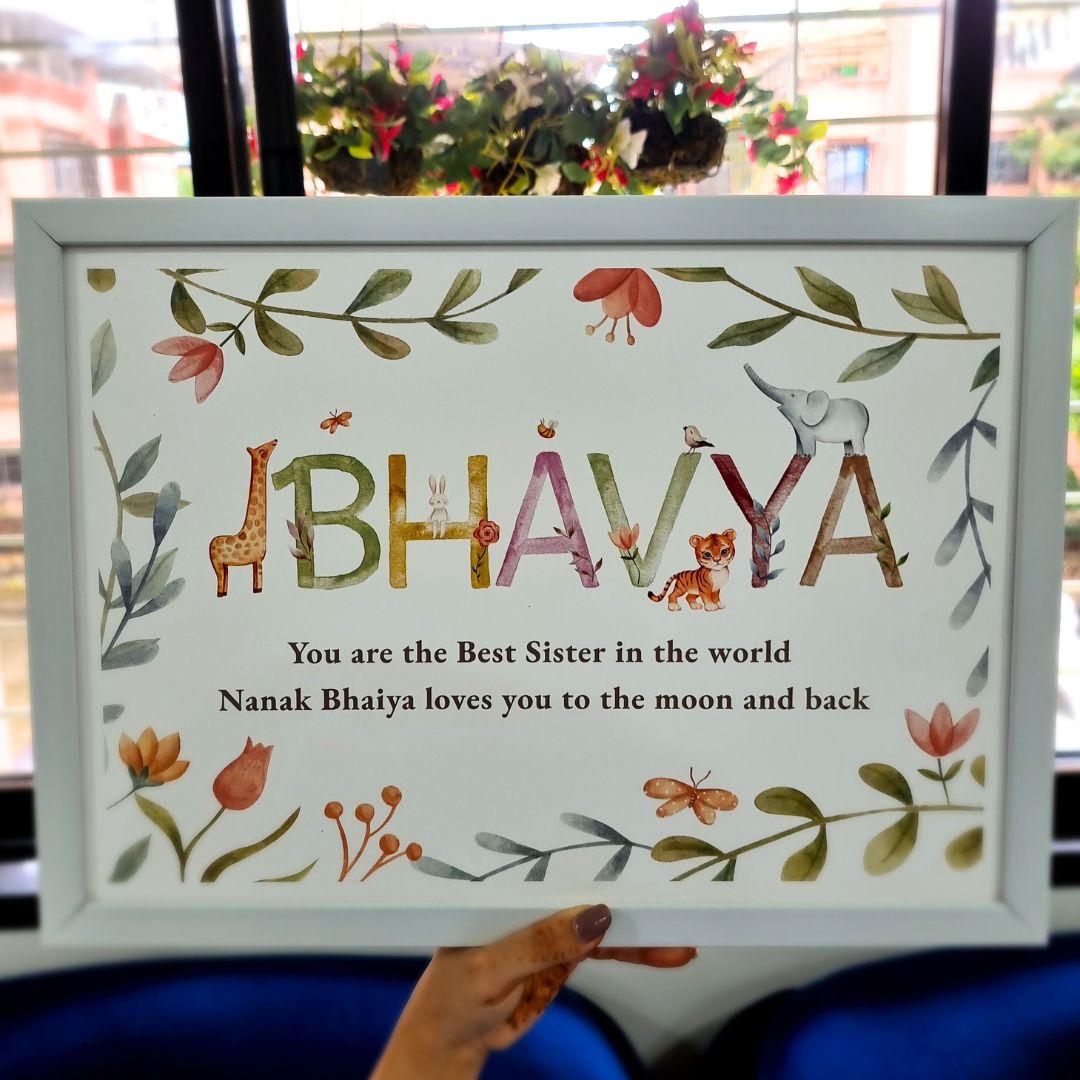 Watercolor Themed Name Personalised Wall Art (Framed)