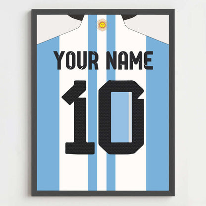 Jersey Themed Personalized Name Wall Art (Framed)