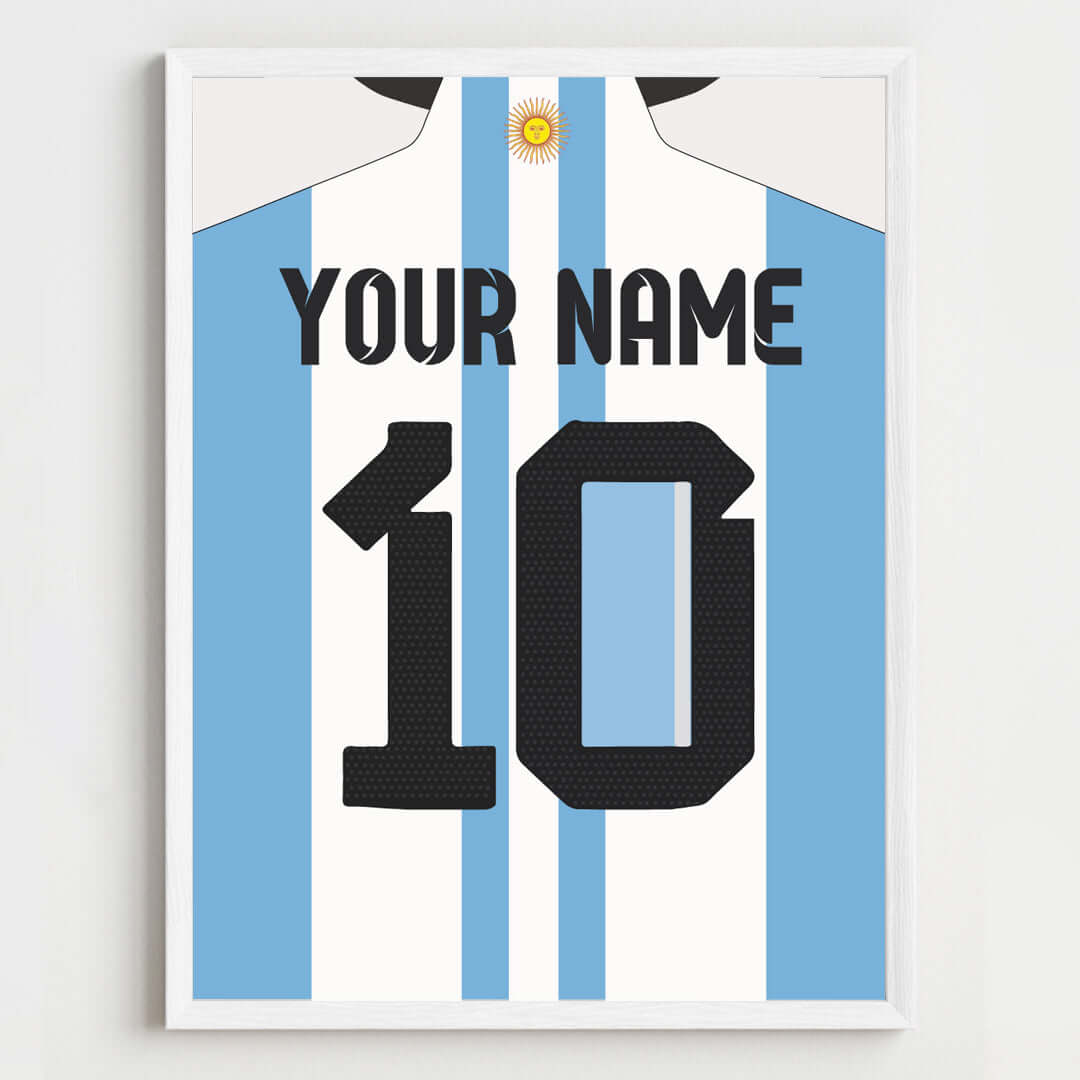 Jersey Themed Personalized Name Wall Art (Framed)