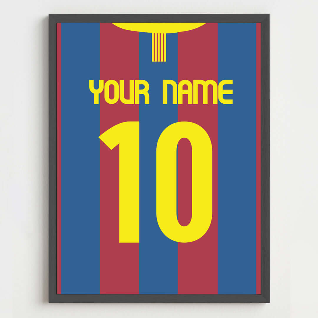 Jersey Themed Personalized Name Wall Art (Framed)