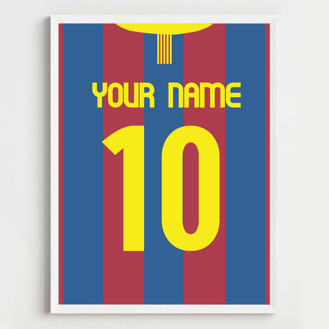 Jersey Themed Personalized Name Wall Art (Framed)