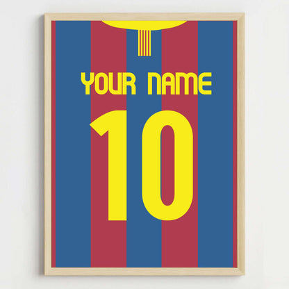 Jersey Themed Personalized Name Wall Art (Framed)