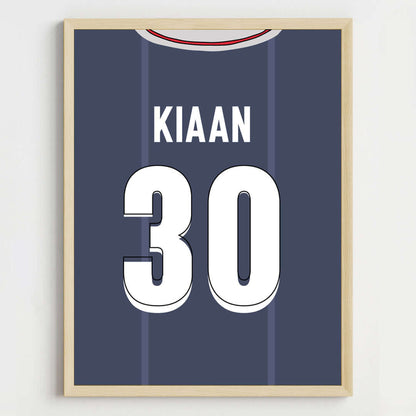 Jersey Themed Personalized Name Wall Art (Framed)
