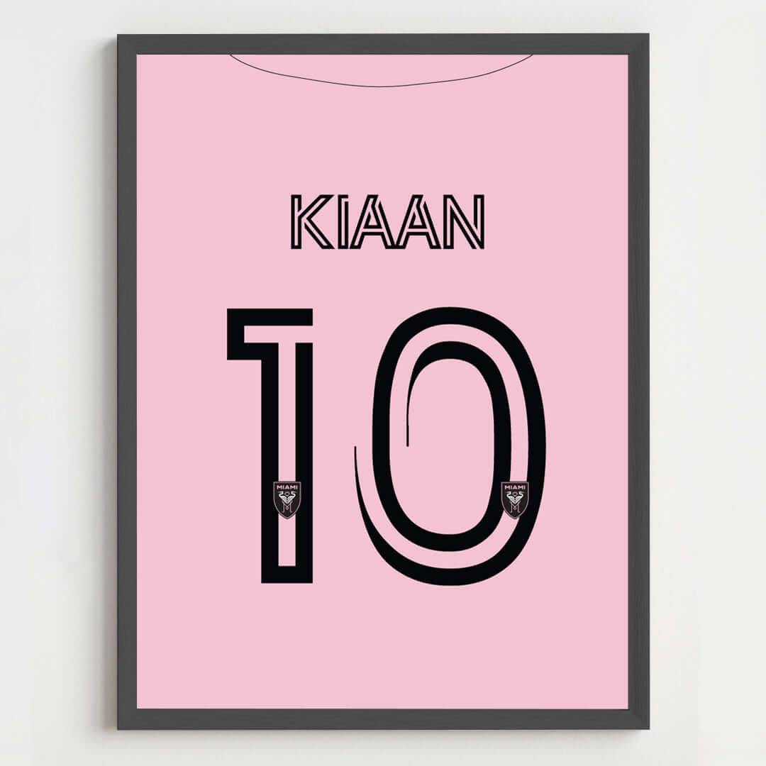 Jersey Themed Personalized Name Wall Art (Framed)