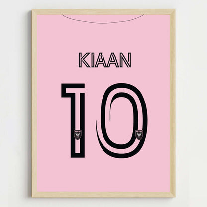 Jersey Themed Personalized Name Wall Art (Framed)