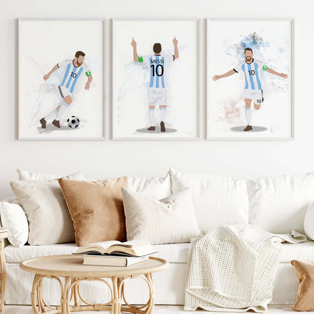 Lionel Messi Personalized Wall Art (Framed Set of 3)
