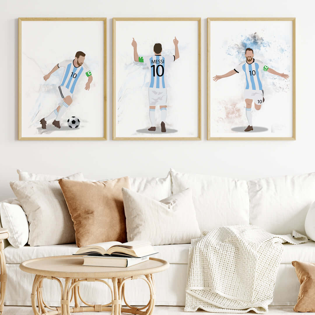 Lionel Messi Personalized Wall Art (Framed Set of 3)