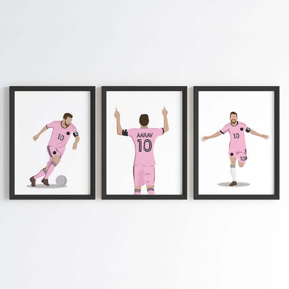 Lionel Messi Personalized Wall Art (Framed Set of 3)
