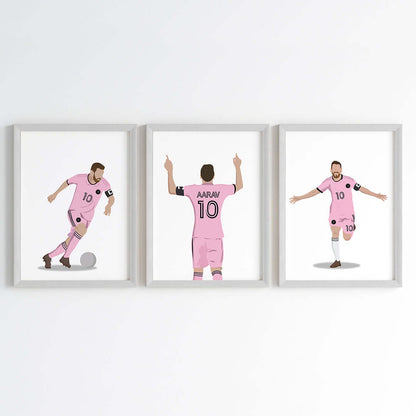 Lionel Messi Personalized Wall Art (Framed Set of 3)