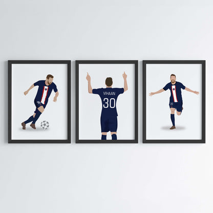 Lionel Messi Personalized Wall Art (Framed Set of 3)
