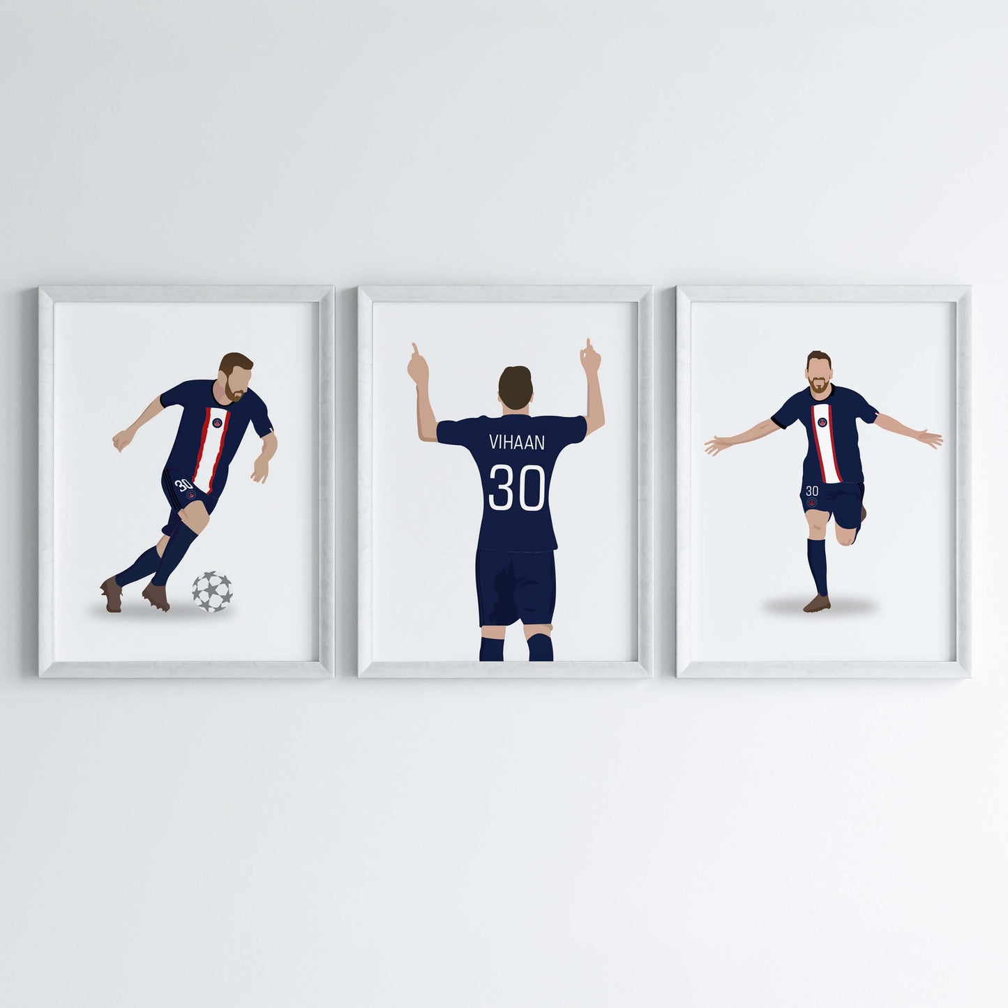 Lionel Messi Personalized Wall Art (Framed Set of 3)