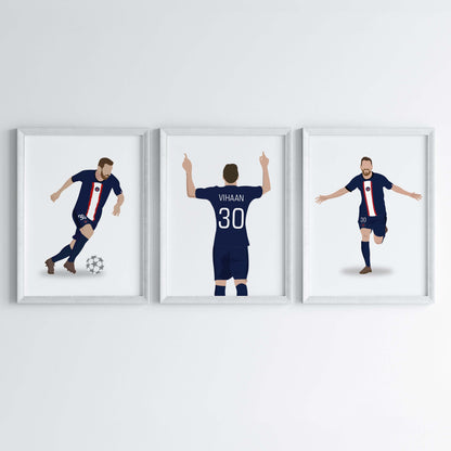 Lionel Messi Personalized Wall Art (Framed Set of 3)