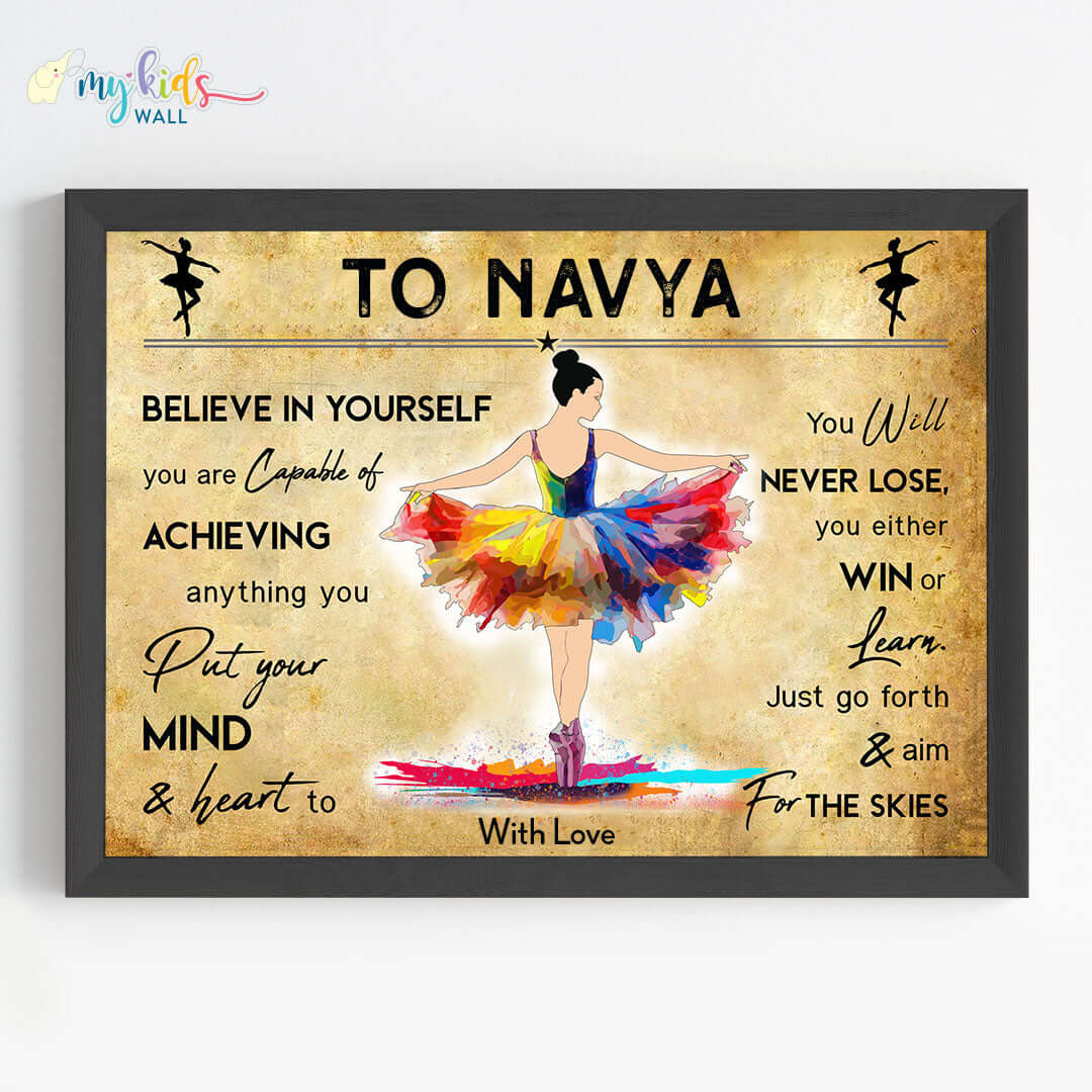 Ballet Dancer Personalized Motivational Wall Art (Framed)