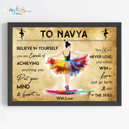 Ballet Dancer Personalized Motivational Wall Art (Framed)
