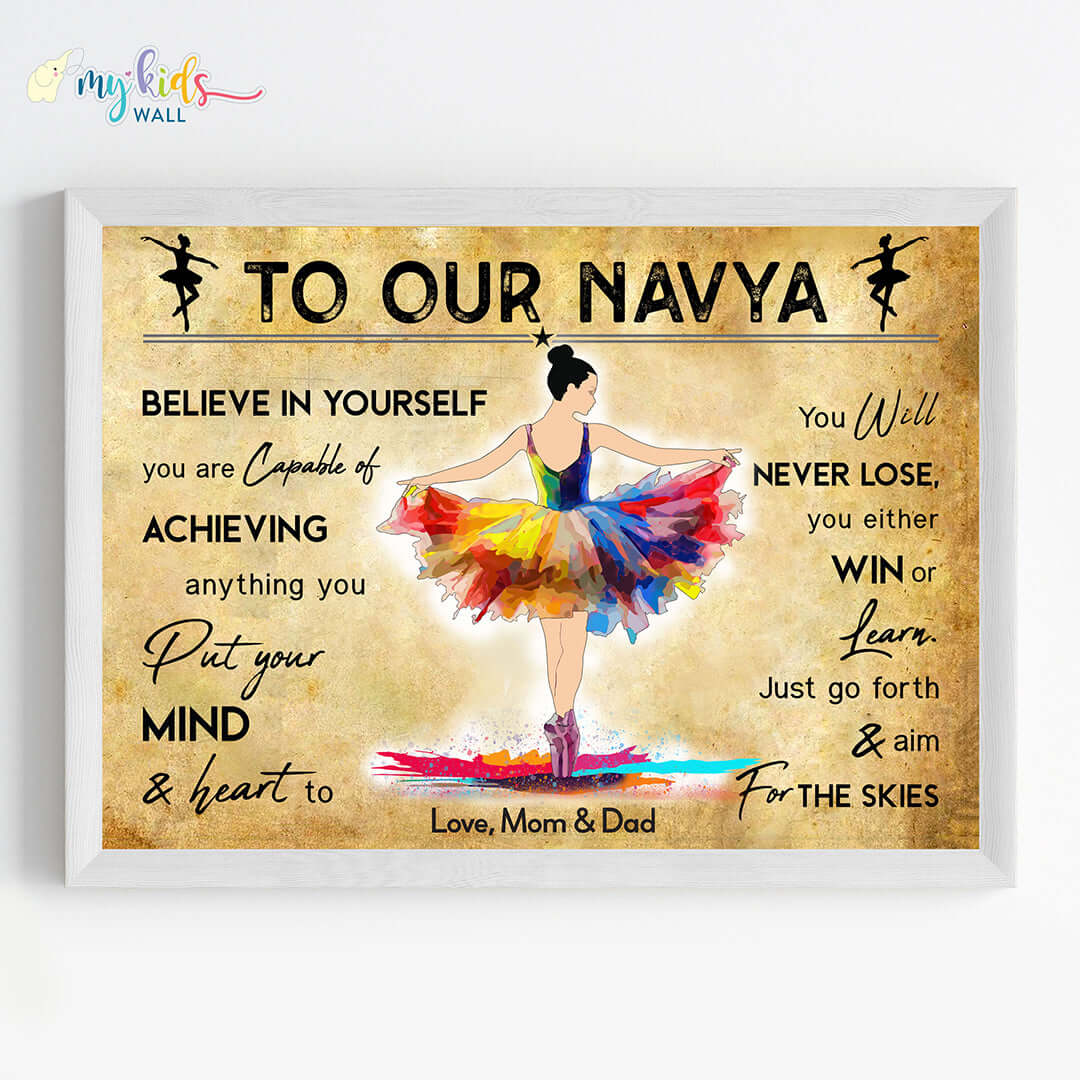 Ballet Dancer Personalized Motivational Wall Art (Framed)