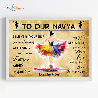 Ballet Dancer Personalized Motivational Wall Art (Framed)