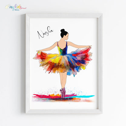 Ballet Dancer Personalized Wall Art (Framed)