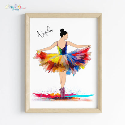 Ballet Dancer Personalized Wall Art (Framed)