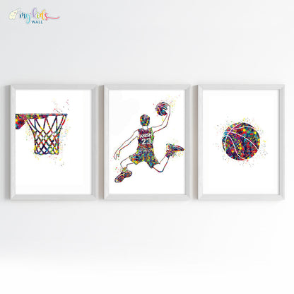 Basketball Player Personalised Wall Art (Framed Set of 3)