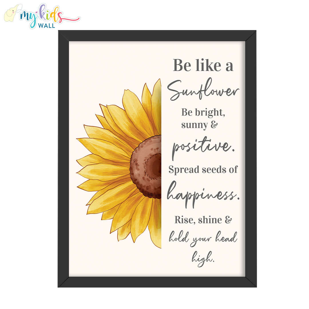 Be Like a Sunflower Motivational Wall Art (Framed)