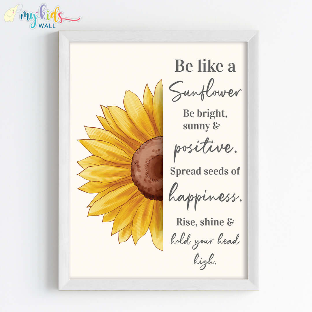 Be Like a Sunflower Motivational Wall Art (Framed)
