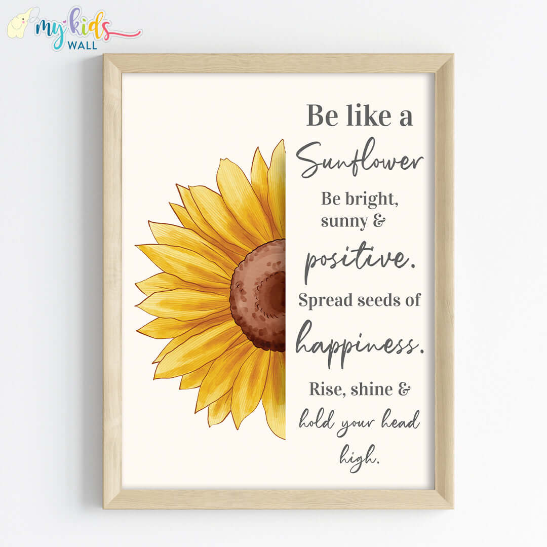 Be Like a Sunflower Motivational Wall Art (Framed)