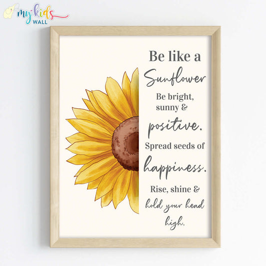 Be Like a Sunflower Motivational Wall Art (Framed)