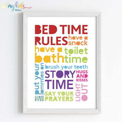 Bedtime Rules Motivational Wall Art (Framed)