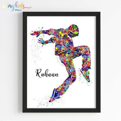 Break Dancer Personalized Wall Art (Framed)