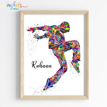 Break Dancer Personalized Wall Art (Framed)