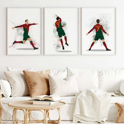 Cristiano Ronaldo Personalized Wall Art (Framed Set of 3)