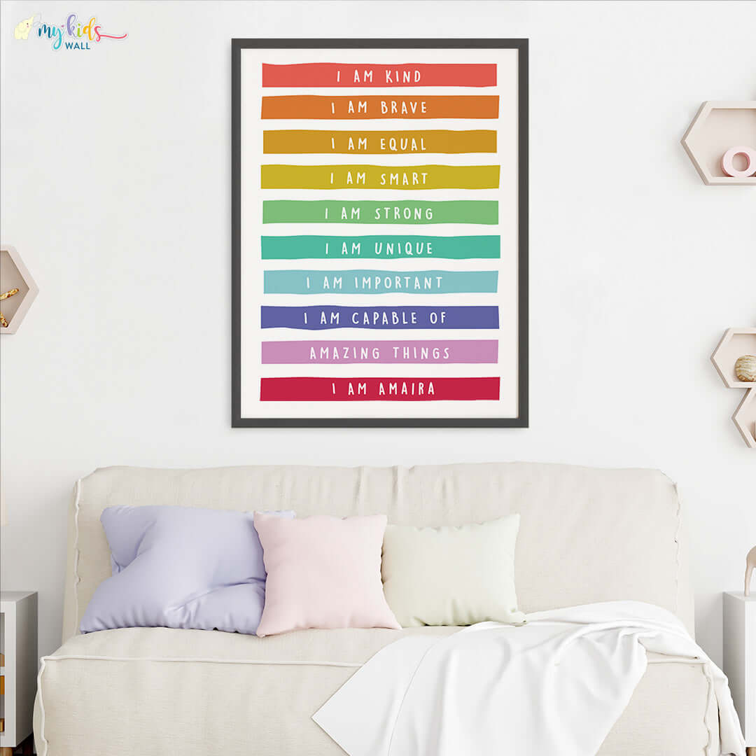 Daily Positive Affirmations Personalised Wall Art (Big Frame)