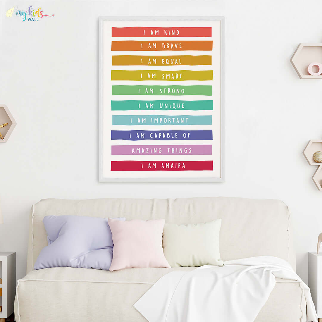 Daily Positive Affirmations Personalised Wall Art (Big Frame)