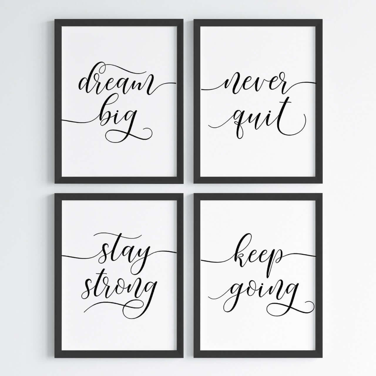 Dream Big, Stay Strong Wall Art (Framed Set of 4)