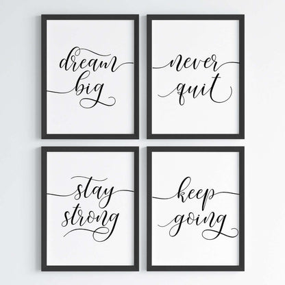 Dream Big, Stay Strong Wall Art (Framed Set of 4)