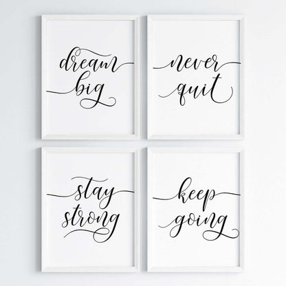 Dream Big, Stay Strong Wall Art (Framed Set of 4)