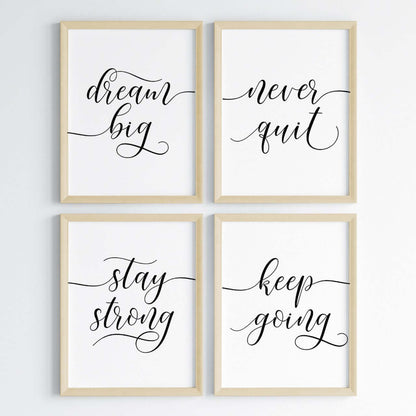 Dream Big, Stay Strong Wall Art (Framed Set of 4)