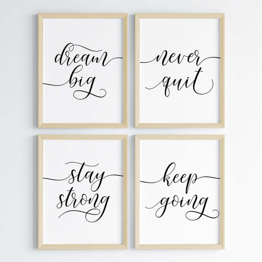 Dream Big, Stay Strong Wall Art (Framed Set of 4)