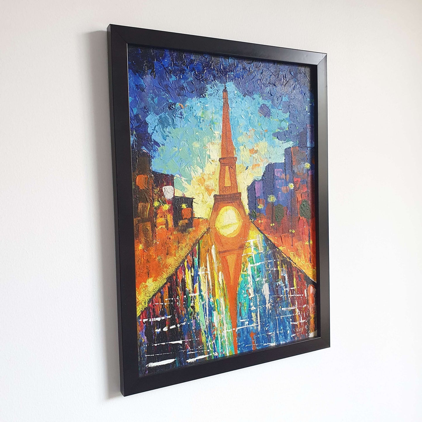 Eiffel Love Canvas Wall Painting (Framed)