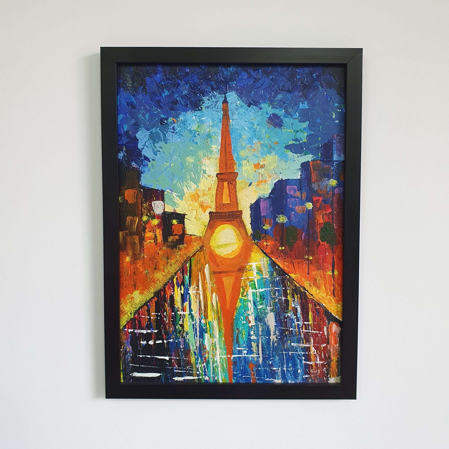 Eiffel Love Canvas Wall Painting (Framed)