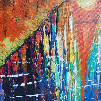 Eiffel Love Canvas Wall Painting (Framed)