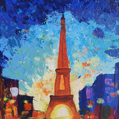 Eiffel Love Canvas Wall Painting (Framed)