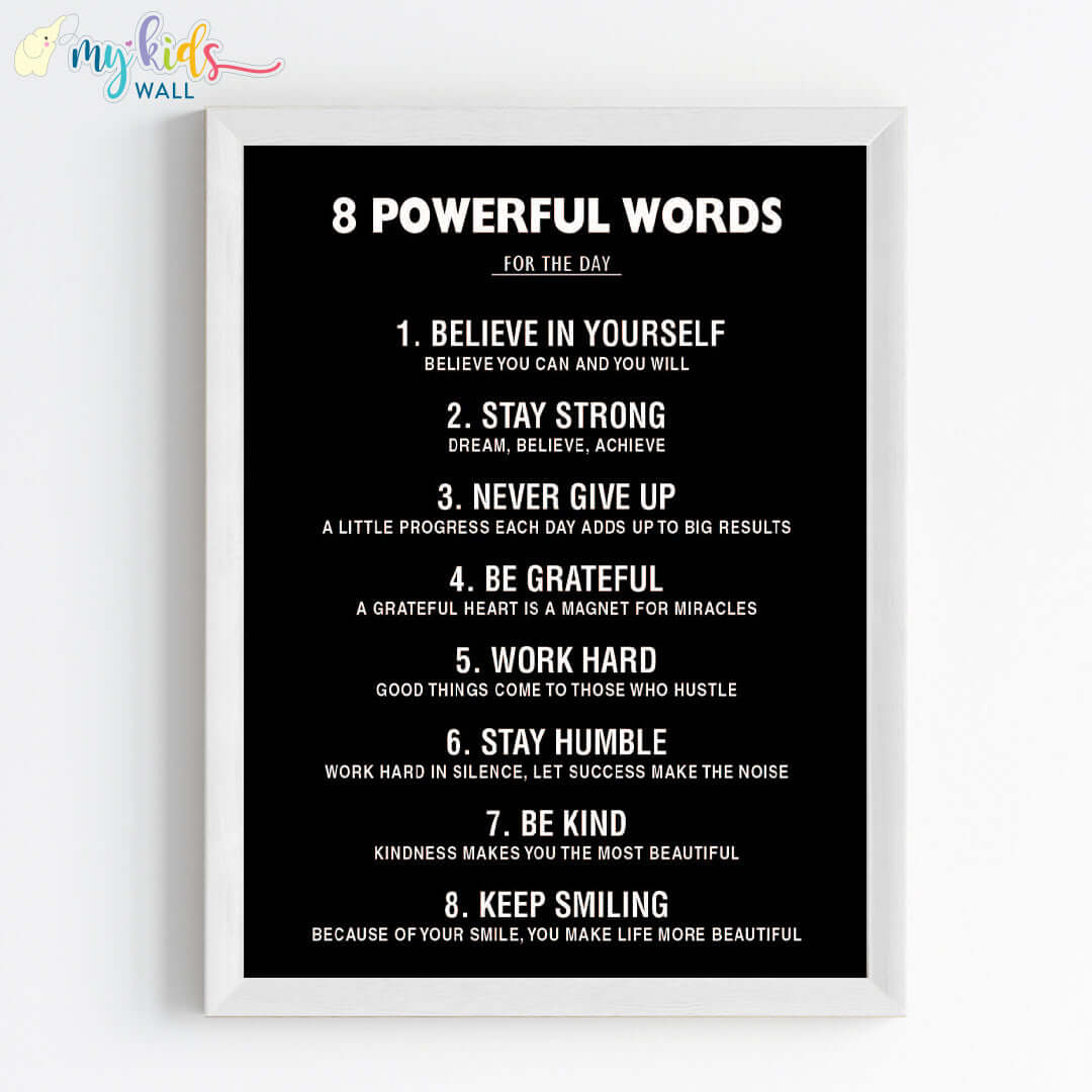 Empowering Principles for Growth Motivational Wall Art (Framed) New