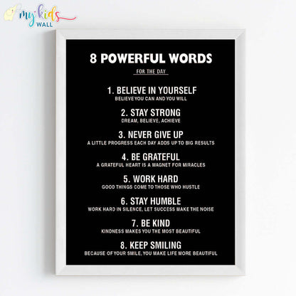 Empowering Principles for Growth Motivational Wall Art (Framed) New