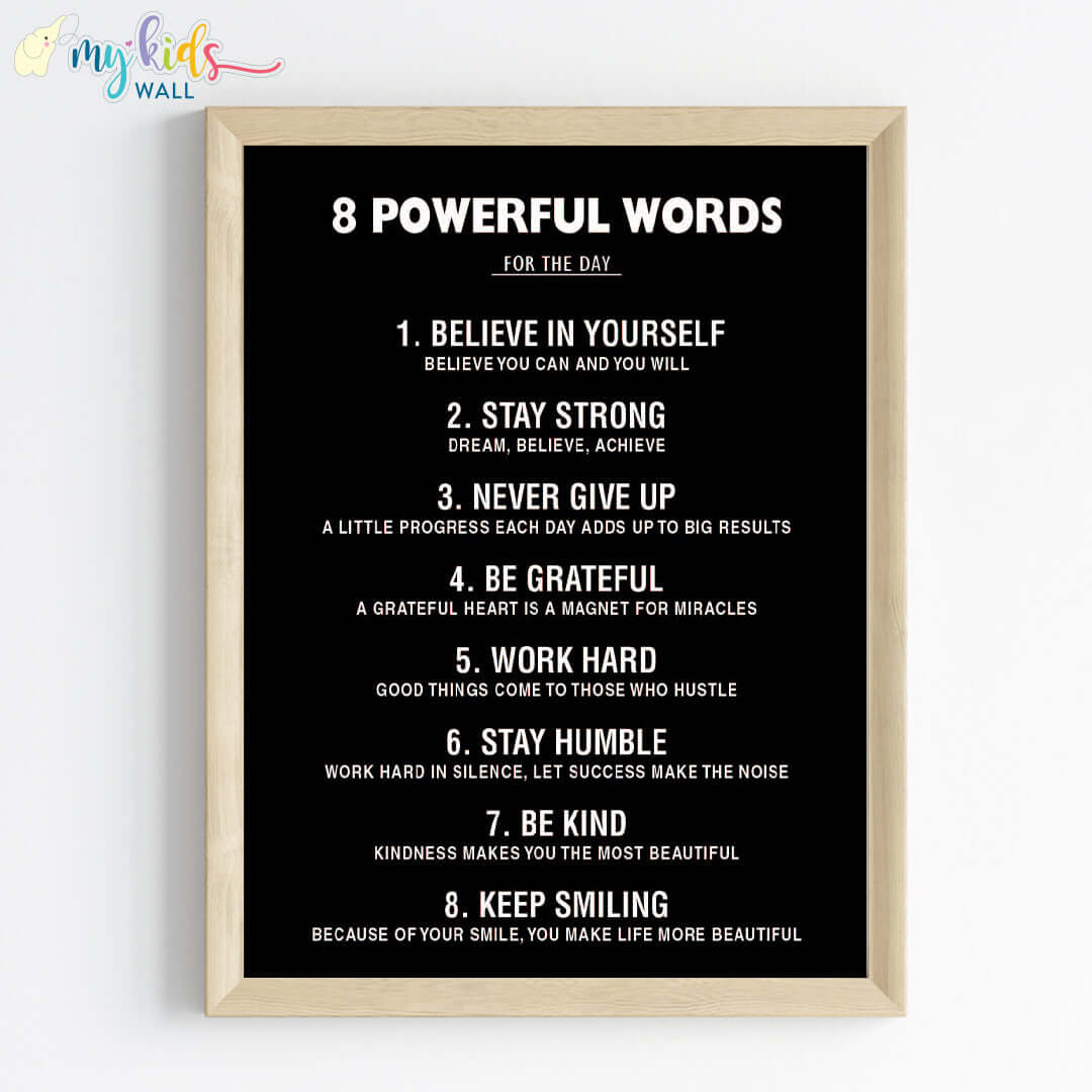 Empowering Principles for Growth Motivational Wall Art (Framed) New