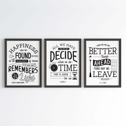 Famous Inspirational Sayings Wall Art (Framed Set of 3)