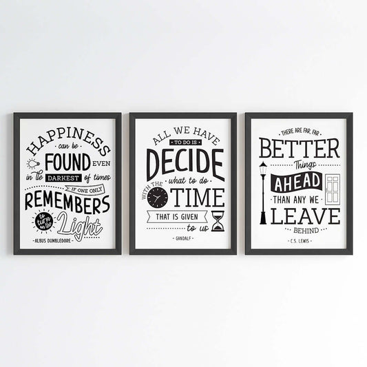 Famous Inspirational Sayings Wall Art (Framed Set of 3)