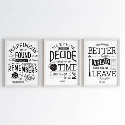 Famous Inspirational Sayings Wall Art (Framed Set of 3)